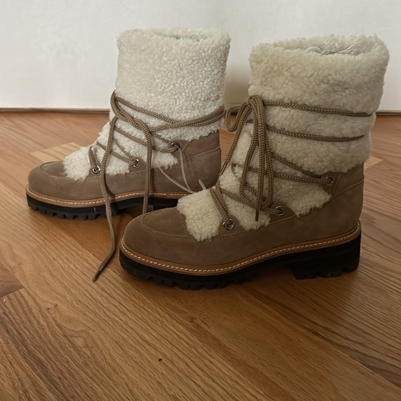 NWOT Marc Fisher Real Shearling Hiking Boo… - Picture 9 of 12